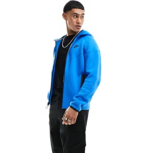 Nike Sportswear Tech Fleece Windrunner Full Zip Hoodie in Photo Blue/Blk, sz Med - Picture 5 of 16